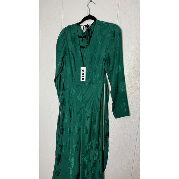 RIXO LONDON "Ginger" Green Floral Jacquard Crepe Maxi Dress NWT US XS - Picture 5 of 11